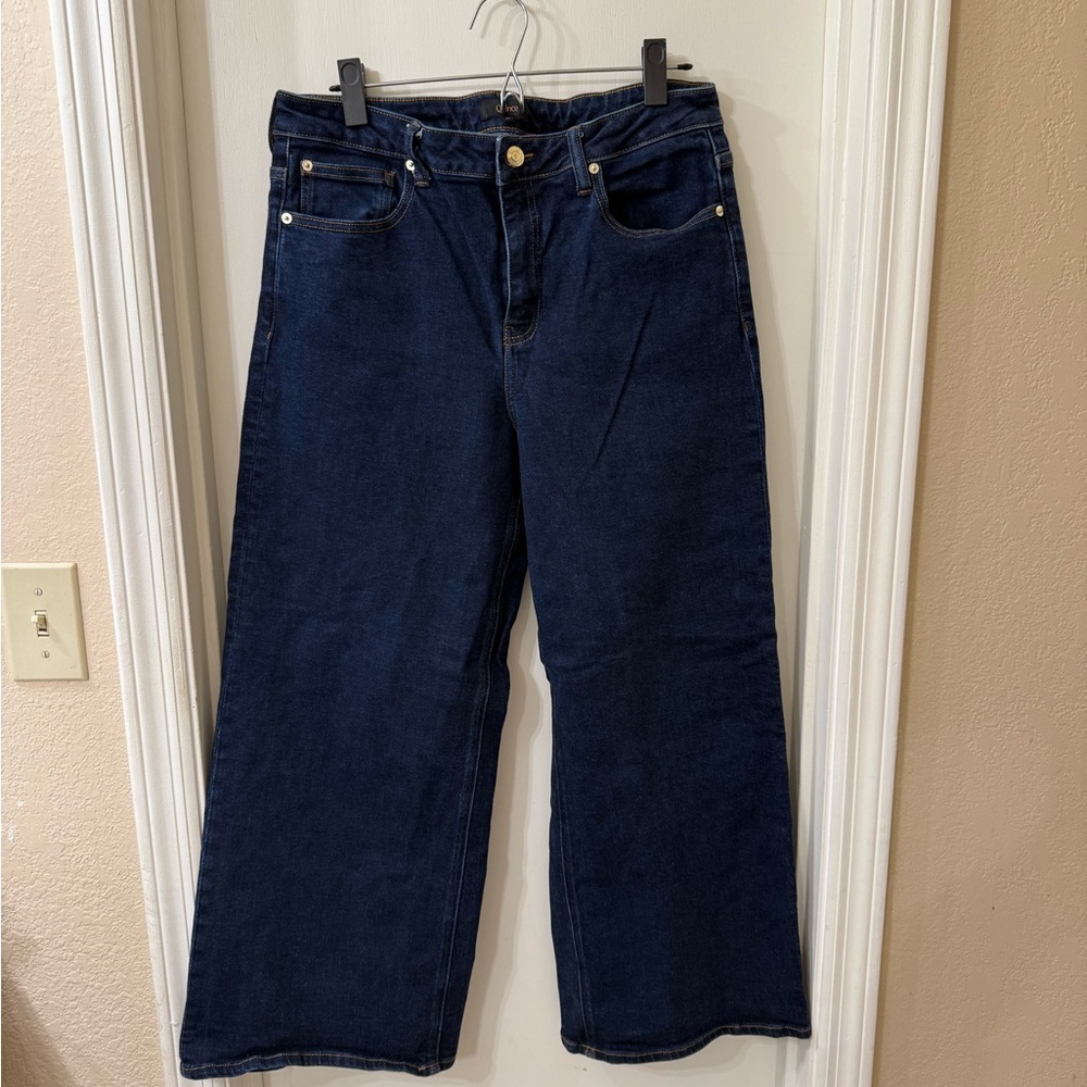 Quince Dark Blue Wide Leg Jeans - Petite